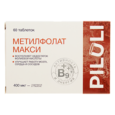 Изображение товара PILULI Метилфолат Макси 400 мкг таблетки массой 500 мг 60 шт