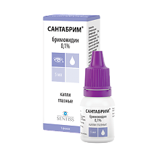 Изображение товара Глазные капли Сантабрим 0,1% для снижения ВГД, 5 мл