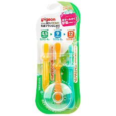 Изображение товара Pigeon Набор зубных щеток для детей от 4,5-9-12 мес 3 шт