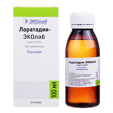 Купить Лоратадин-ЭКОлаб сироп 1 мг/мл 100 мл 1 шт цена