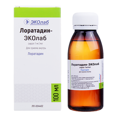 Лоратадин-ЭКОлаб сироп 1 мг/мл 100 мл 1 шт