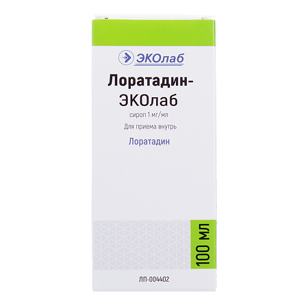 Лоратадин-ЭКОлаб сироп 1 мг/мл 100 мл 1 шт