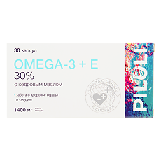 Купить PILULI Омега-3 30% с кедровым маслом и вит E капсулы массой 1400 мг 30 шт цена