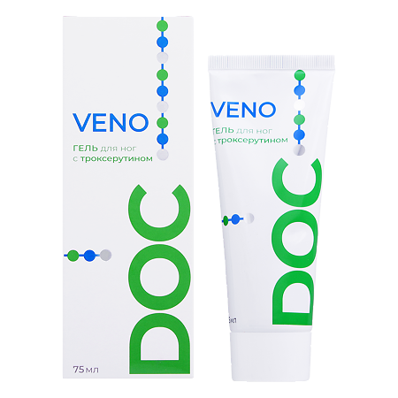 VENO DOC крем-гель с троксерутином 2% от варикоза, при отеках и усталости ног, 75 мл 1 шт