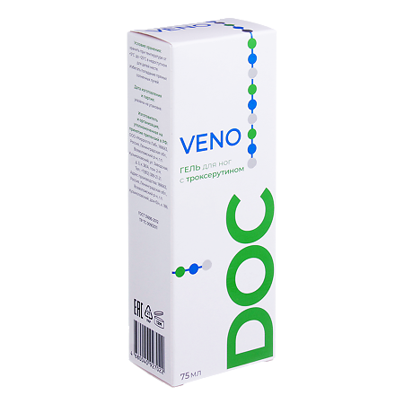 VENO DOC крем-гель с троксерутином 2% от варикоза, при отеках и усталости ног, 75 мл 1 шт