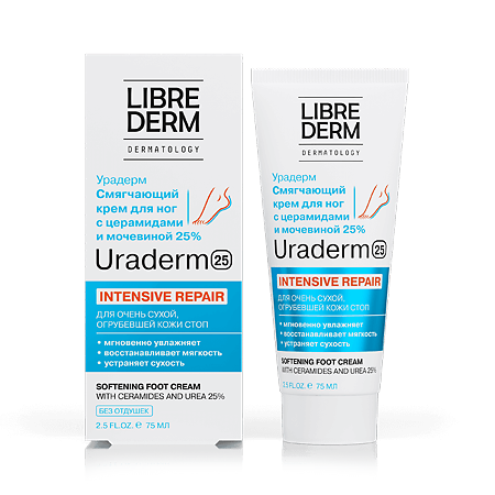 Либридерм (Librederm) Uraderm Крем для ног смягчающий с церамидами и мочевиной 25% 75 мл 1 шт