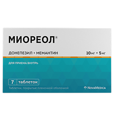 Купить Миореол таблетки покрыт.плен.об. 10 мг+5 мг 7 шт цена
