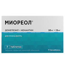 Купить Миореол таблетки покрыт.плен.об. 10 мг+15 мг 7 шт цена