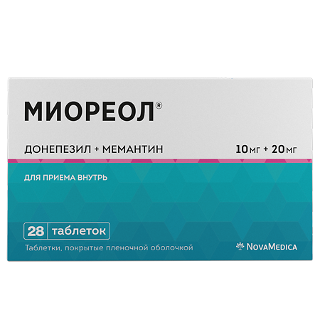 Миореол таблетки покрыт.плен.об. 10 мг+20 мг 28 шт