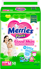 Купить Merries Трусики-подгузники Good Skin для детей М (7-12 кг) 50 шт цена