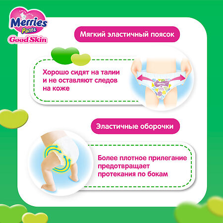 Merries Трусики-подгузники Good Skin для детей М (7-12 кг), 50 шт