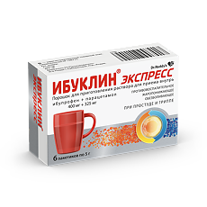 Купить Ибуклин порошок д/приг раствора д/приема внутрь 400 мг+325 мг пак 6 шт цена