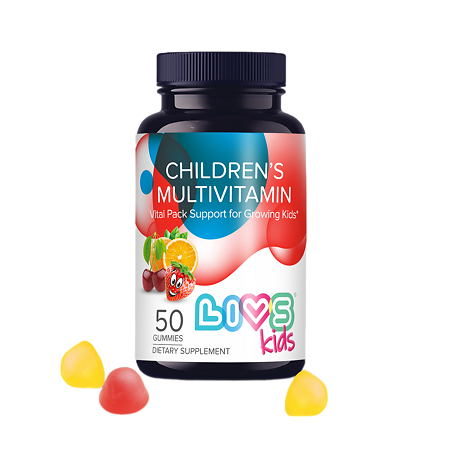 LIVS Мультивитаминный комплекс для детей со вкусом фруктов и ягод (вишня, клубника, апельсин) мармеладные пастилки массой 3 г 50 шт