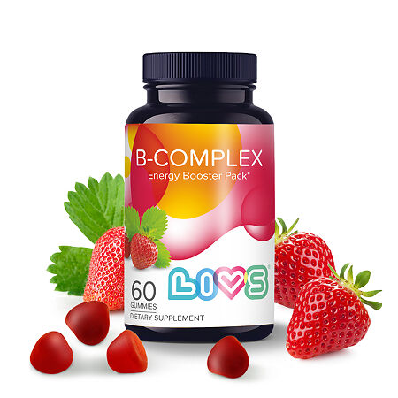 LIVS Комплекс Витаминов группы В плюс Витамин С / B-complex+Vitamin C со вкусом фруктов и ягод (клубника) мармелпдные пастилки массой 3 г 60 шт