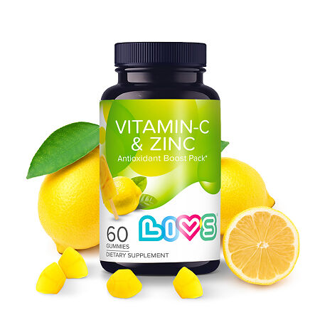 LIVS Витамин С плюс Цинк / Vitamin C+Zn со вкусом фруктов и ягод (лимонное мороженое) мармеладные пастилки массой 3 г 60 шт