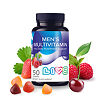 LIVS Комплекс Мультивитаминов для мужчин со вкусом фруктов и ягод (клубника, вишня, малина) мармеладные пастилки массой 3,7 г 50 шт