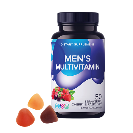 LIVS Комплекс Мультивитаминов для мужчин со вкусом фруктов и ягод (клубника, вишня, малина) пастилки 3,7 г 50 шт.