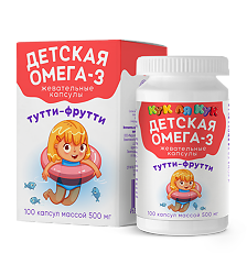 Купить Кук Ля Кук Детская Омега-3 тутти-фрутти жевательные капсулы массой 500 мг 100 шт цена