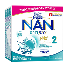 Купить NAN 2 Optipro Сухая молочная смесь с 6 мес 1050 г (3 х 350 г) цена