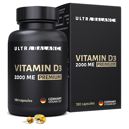Витамин D3 2000 ME UltraBalance Premium капсулы массой 450 мг 180 шт