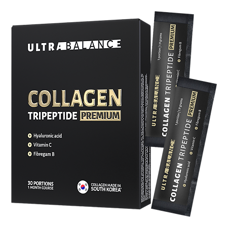 Изображение товара Коллаген Трипептид Премиум UltraBalance Collagen Tripeptide порошок по 1,9 г саше-пакет 30 шт