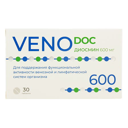 VENO DOC венотонизирующий диосмин 600 мг таблетки массой 1,1 г 30 шт