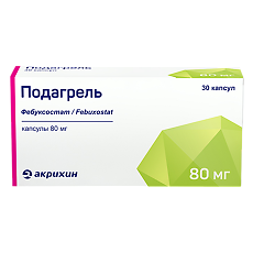 Изображение товара Подагрель капсулы 80 мг 30 шт