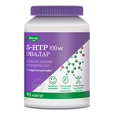 Купить 5-НТР (5-гидрокситриптофан) 100 мг Эвалар капсулы массой 0,25 г 90 шт цена