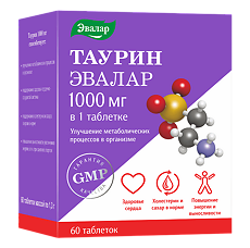 Изображение товара Таурин Эвалар 1000 мг таблетки массой 1,3 г 60 шт
