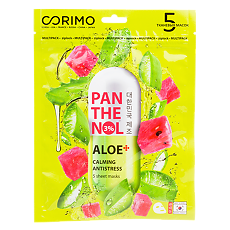 Купить Corimo Тканевая маска для лица Aloe-Panthenol липидовосстанавливающая 70 г 5 шт цена