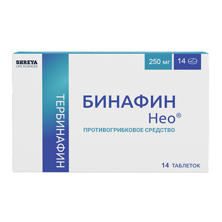 Бинафин Нео, таблетки 250 мг 14 шт