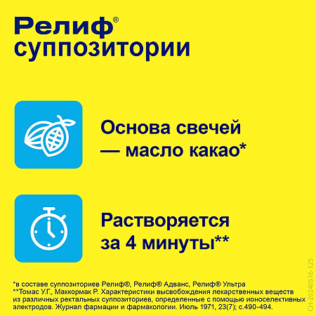 Релиф суппозитории ректальные 5 мг 10 шт