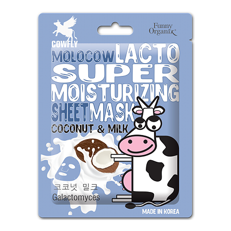 Funny Organix Molocow Суперувлажняющая тканевая лактомаска Coconut Milk 20 г 1 шт