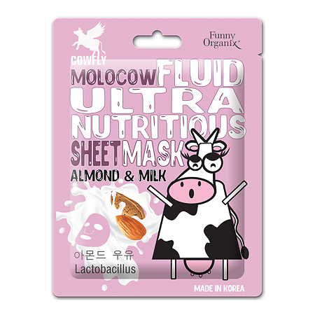 Funny Organix Molocow Ультрапитательная тканевая маска-флюид Almond & Milk 20 г 1 шт