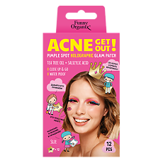Купить Funny Organix Acne Get Out! Гидроколлоидные голографические глэм-патчи с салициловой кислотой и маслом чайного дерева 12 шт цена