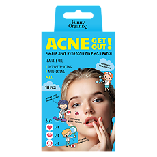 Купить Funny Organix Acne Get Out! Гидроколлоидные локальные эмодзи-патчи с маслом чайного дерева 18 шт цена