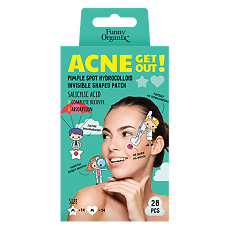 Изображение товара Funny Organix Acne Get Out! Гидроколлоидные фигурные патчи-невидимки с салициловой кислотой 28 шт