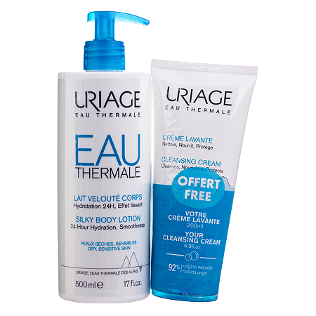 Изображение товара Uriage Eau Thermale Набор Молочко для тела увлаж 500 мл+пенящийся крем очищ 200 мл 1 уп