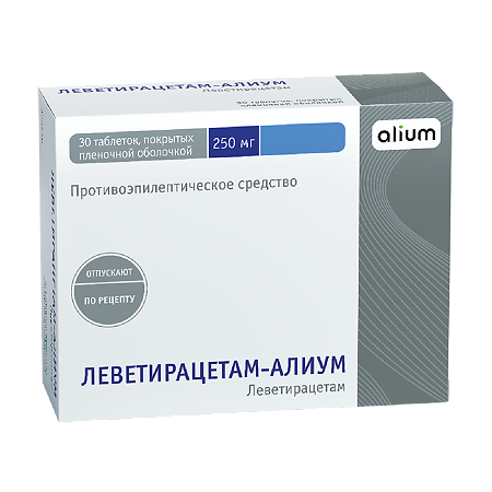Изображение товара Леветирацетам-Алиум 250 мг 30 таблеток противоэпилептическое средство