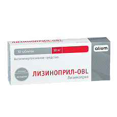 Изображение товара Лизиноприл-OBL таблетки 10 мг 30 шт