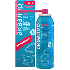 Изображение товара Аквалор Горло средство д/орошения горла с Алоэ вера и Ромашкой римской спрей 150 мл 1 шт
