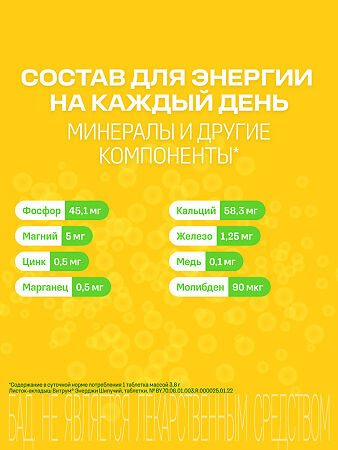 Витрум Энерджи шипучий/Vitrum Energy Fizzy таблетки массой 3,8 г 20 шт
