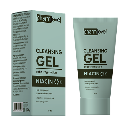 pharmlevel NIACIN Гель очищающий для микробиома кожи 150 мл 1 шт