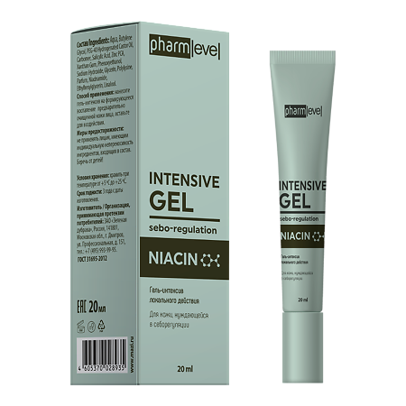pharmlevel NIACIN Гель-интенсив локального действия для кожи нуждающейся в себорегуляции 20 мл 1 шт