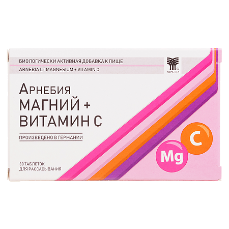 Арнебия Магний+Витамин С таблетки для рассасывания массой 1,5 г 30 шт