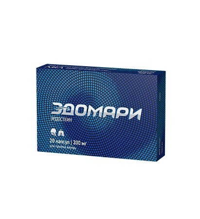 Изображение товара Эдомари капсулы 300 мг 20 шт муколитическое средство для дыхательных путей