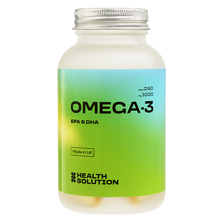Health Solution Омега 3 витаминный комплекс рыбий жир для женщин и мужчин, для здоровья кожи, волос, ногтей, суставов капсулы, 60 шт