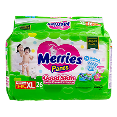 Купить Merries Трусики-подгузники Good Skin для детей XL (12-19 кг) 26 шт цена