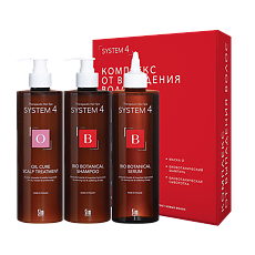 Изображение товара System 4 Комплекс от выпадения волос макси (шампунь против выпадения волос 500мл+сыворотка против выпадения волос 500 мл+маска-пилинг О для волос 500 мл) 1 уп