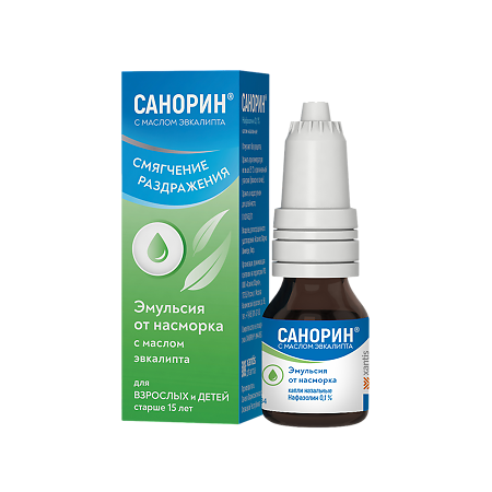 Изображение товара Санорин с маслом эвкалипта капли назальные 0,1% 10 мл